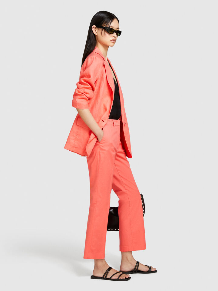 High-waisted trousers - women's high-waisted trousers - Coral | Sisley image number 2